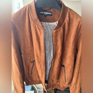 Brand New Karl Lagerfeld leather (suede) bomber jacket in cognac- unisex